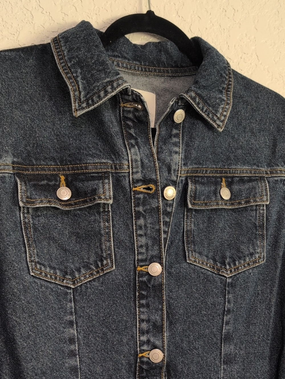 ZARA Denim Shirt Dress with Tie Belt - Dark Blue - Picture 5 of 7